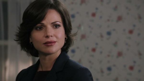 Regina's guilty or careful look