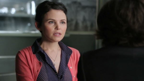 Mary Margaret with a key on her necklace