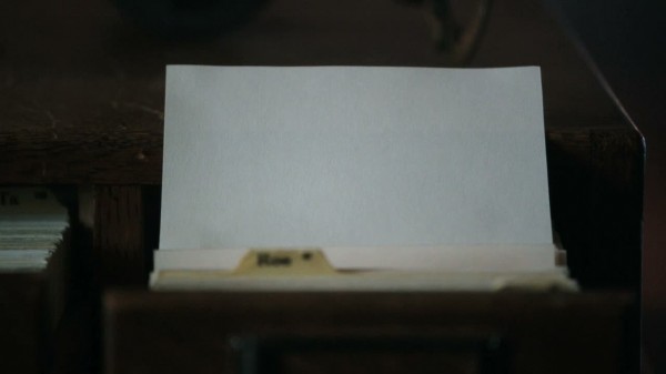Mr. Gold's blank record card (S01E09)