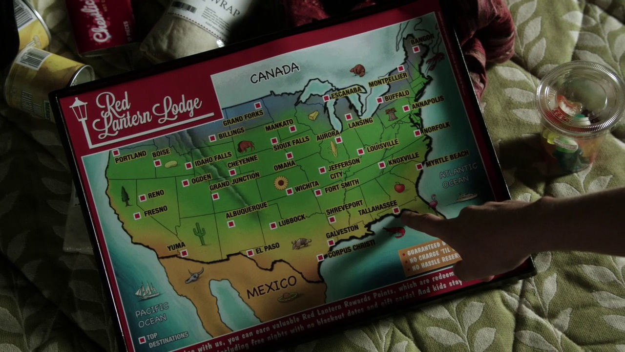 USA map from Red Lantern Lodge (Tallahassee-2x06)