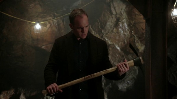 Greg with Happy's pickax (2x22-And Straight on 'til Morning)