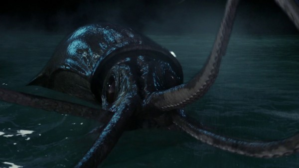 The squid appears out of the water (3x04 Nasty Habits)