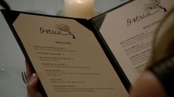 Ostria Menu (3x12 New York City Serenade)