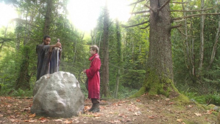 Once Upon a Time 5x07 Nimue - Merlin putting Excalibur into the stone