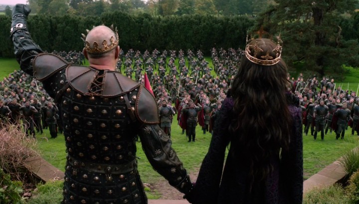 Galavant Season 2 Review - Madalena and Gareth professing love in front of soldiers