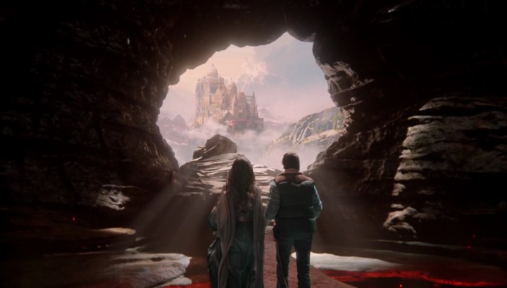 Once Upon a Time 5x13 Labor of Love - Hercules and Megara crossing over to Olympus