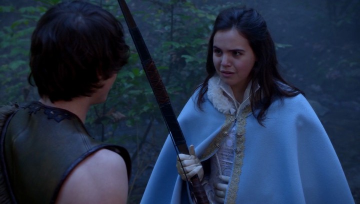 Once Upon a Time 5x13 Labor of Love - Hercules teaches young Snow White how to use bow and arrow