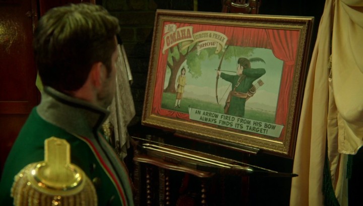 Once Upon a Time 5x13 Labor of Love - The Omaha Circus & Freak Show frame with the bow that always find its target from 4x18 Heart of Gold