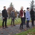 Once Upon a Time podcast 5x12 Souls of the Departed - Charming, Robin Hood, Emma, Mary Margaret, Henry and Regina at the graveyard