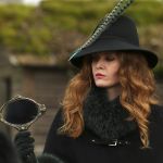 Once Upon a Time podcast 5x18 Ruby Slippers - Zelena holding magic mirror showing Dorothy under the sleeping curse
