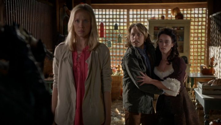 Once Upon a Time 6x03 The Other Shoe - Ashley protects Jacob and Clorinda from Lady Tremaine at Pumpkin farm