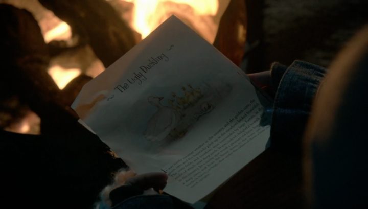 Once Upon a Time podcast 6x11 Tougher than the Rest - young Emma holding The Ugly Duckling page