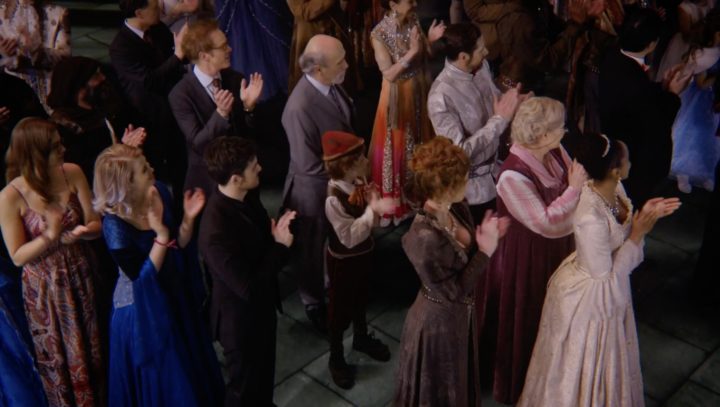 Once Upon a Time 7x22 Leaving Storybrooke - Granny, Zelena, Marco, Archie, Leroy and company at Regina's coronation